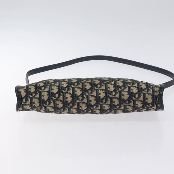 DIOR Trotter Canvas Shoulder Bag Navy Gold - Picture 9 of 12